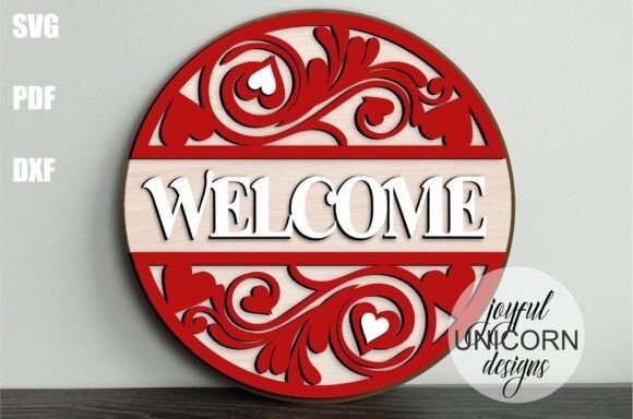Valentines Day Welcome Sign SVG 112149646 Creativo Digital